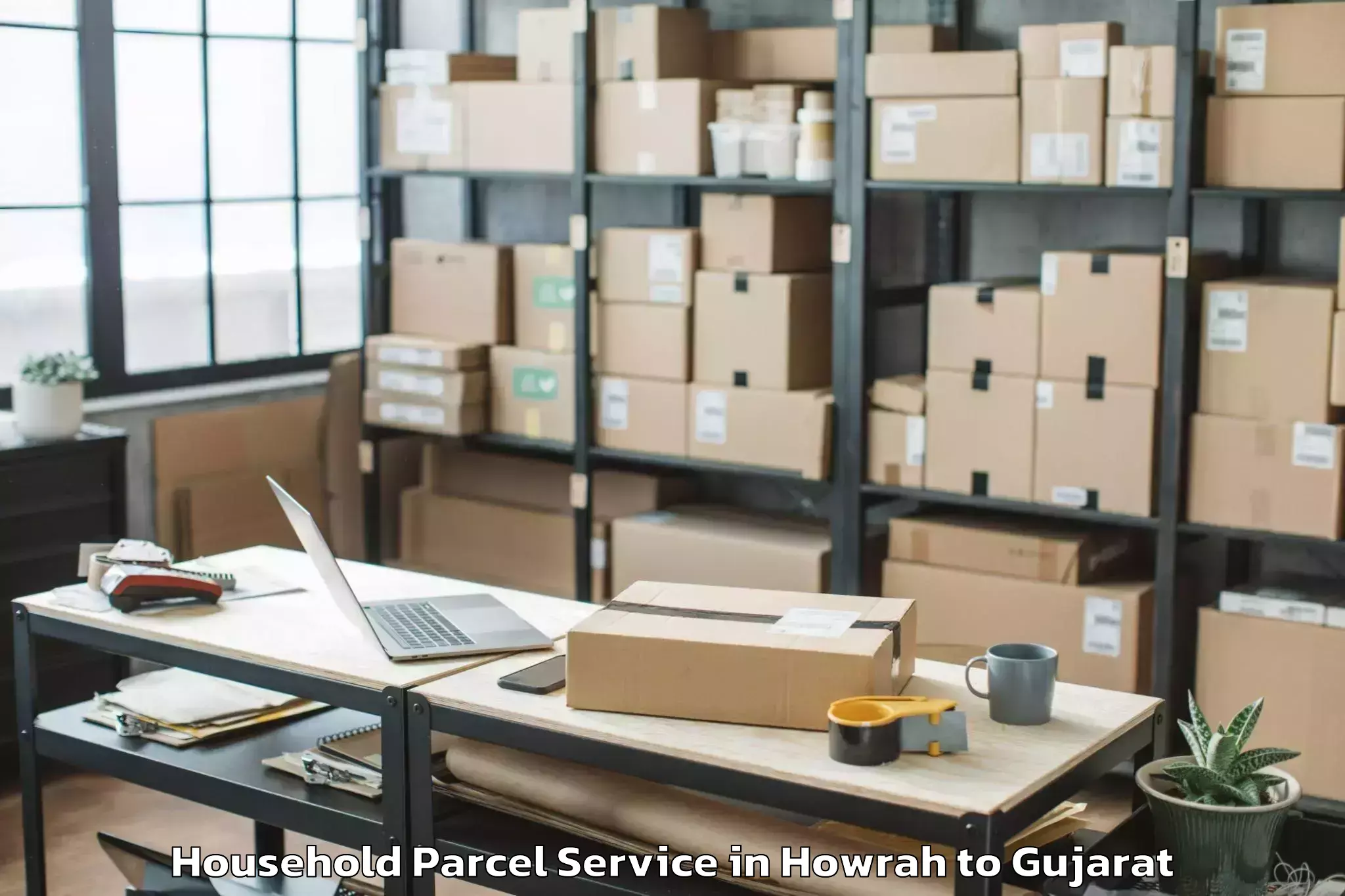 Book Howrah to Songadh Household Parcel Online